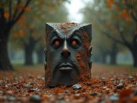 stylized by Christophe Jacrot and Thomas H fner and Max Dupain , photograph, Bronze theme , view of a Byzantine Calculator of Evil