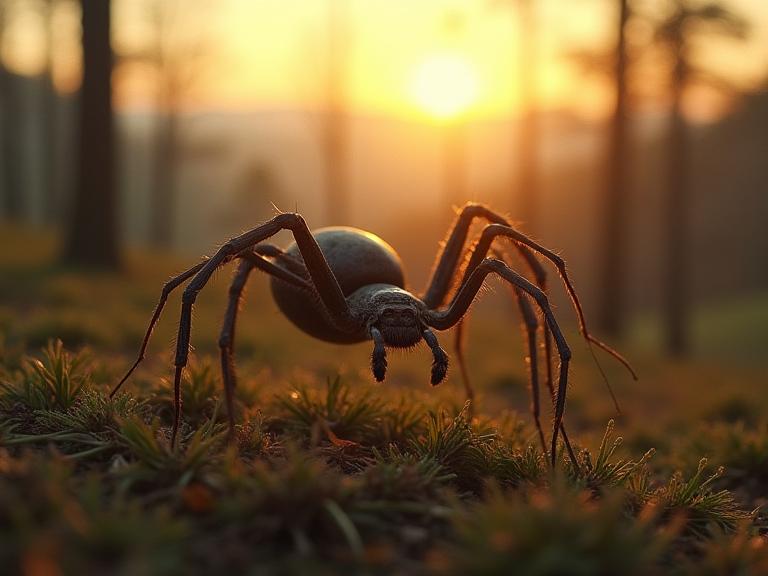 by Louis Stettner and Petrina Hicks , photograph, dreamlike and mysterious, overhead angle of a Spider