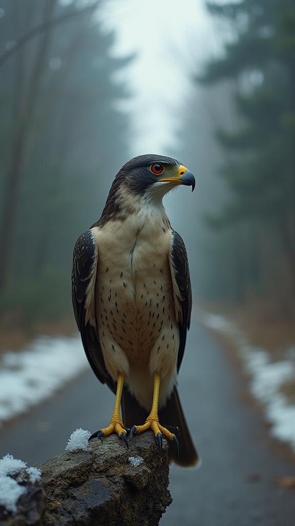 art by Matthias Haker , photograph, award winning, Dutch angle shot of a Montagu s Harrier with S parts