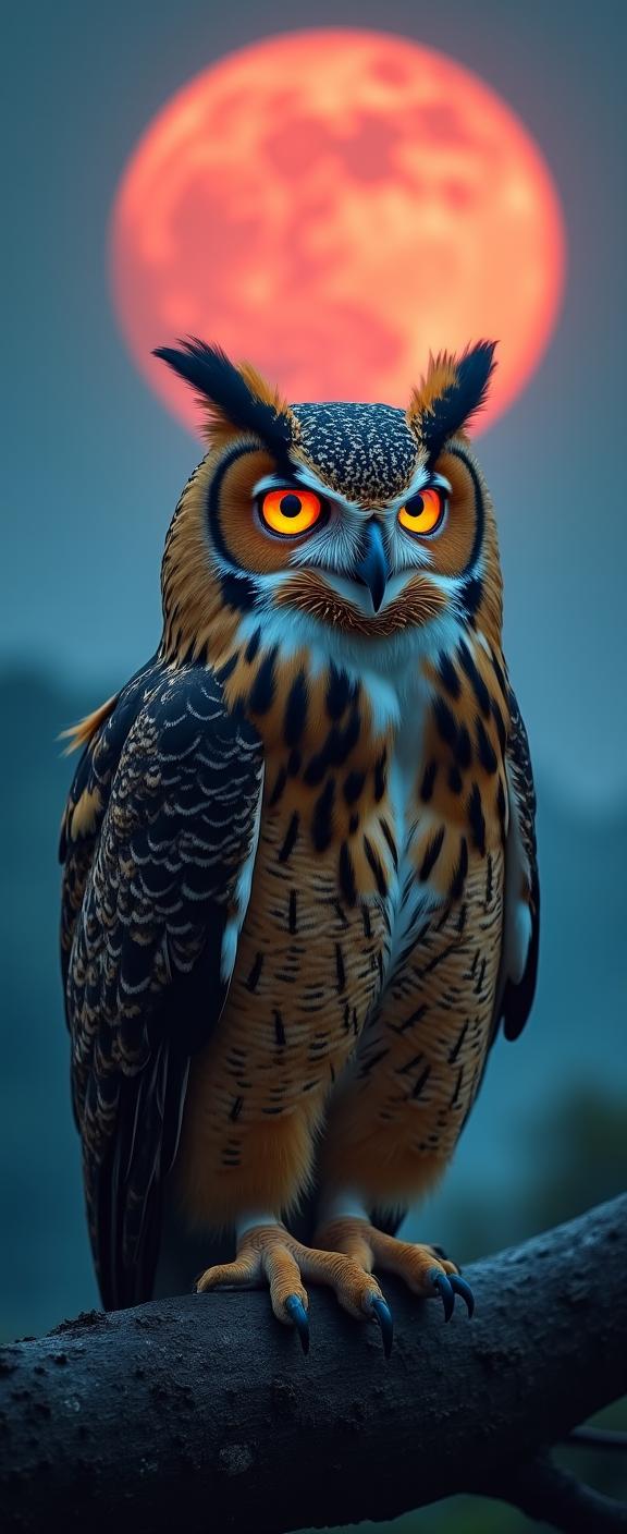 by Bertil Nilsson , photograph, majestic, view of a Eurasian Eagle Owl