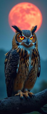 by Bertil Nilsson , photograph, majestic, view of a Eurasian Eagle Owl