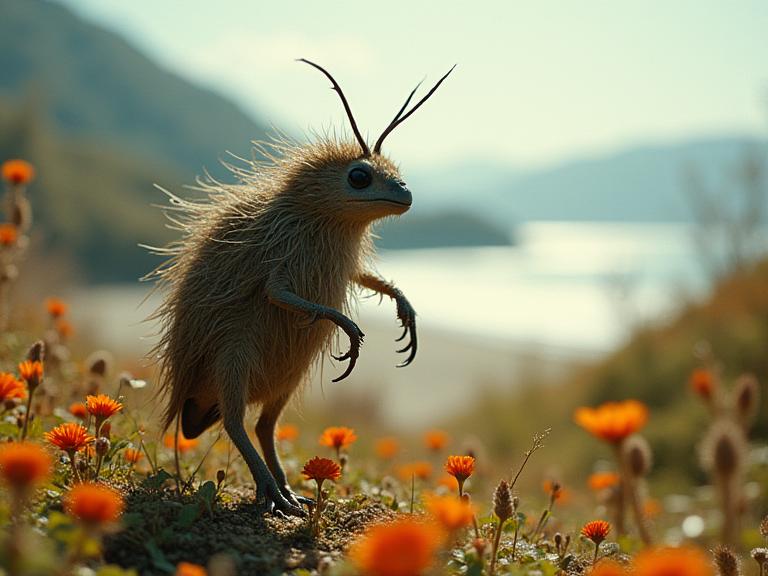 photograph, masterpiece, Full length frame of a Stale Cyberpunk Scottish Seedling , it is covered in Insects