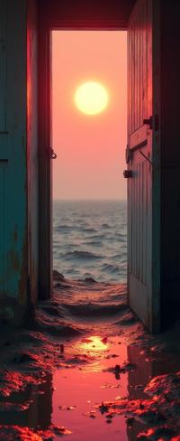 photograph, desolate water and Venusian atmosphere in background, insane details, long shot of a Airy Slimy Time of Troubles