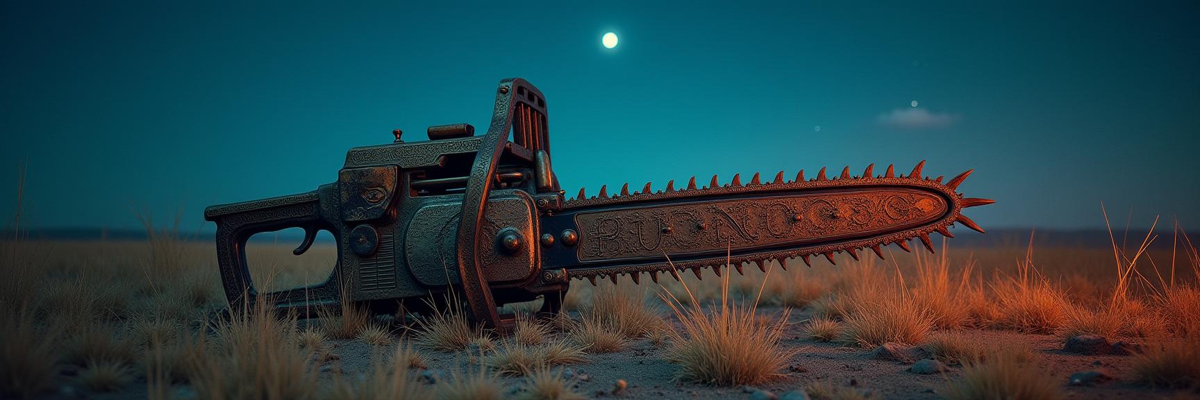 art by Lena Alexander and Noell Oszvald , photograph, intricate background, modelshoot style shot of a Persian Chainsaw