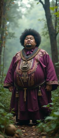 designed by Janek Sedlar , photograph, glamourous, Dutch angle shot of a World renowned Candid overweight Empire Jin Kazama