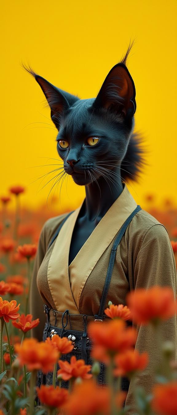 designed by Milton H Greene and Cindy Sherman and Tim Walker , photograph, desolate flower field and flora, surreal