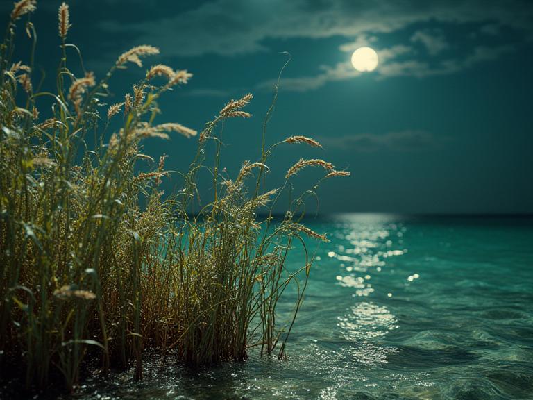 photograph, Golden ratio, Dutch angle shot of a traditional Israeli Seagrass of Metal , the Seagrass is very Wavy and Quirky