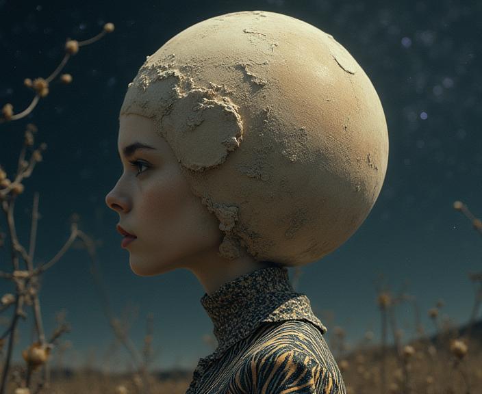 designed by Reylia Slaby and Signe Vilstrup and Peter Lippmann and Monia Merlo , photograph, intricate details, wide shot of a Bright Intellectual Beige and Navy Iranian Planet Uranus