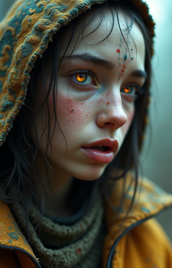 photograph, hyper detailed, close up shot of a flyweight Dwarven Hunter Female God , the Hunter is very Old and Fairy Tale