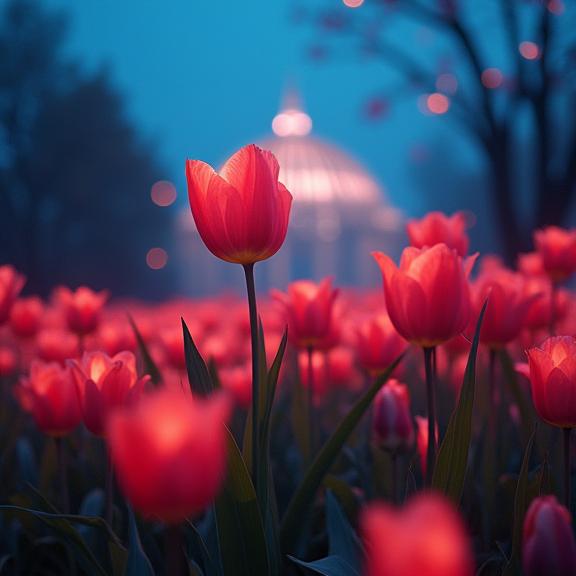 designed by Hein Gorny , photograph, Colorful grass with Tulip, majestic