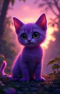 by Cody Ellingham , photograph, naval battles, aerial shot of a Blessed Old Balinese Kitten with Purple designs