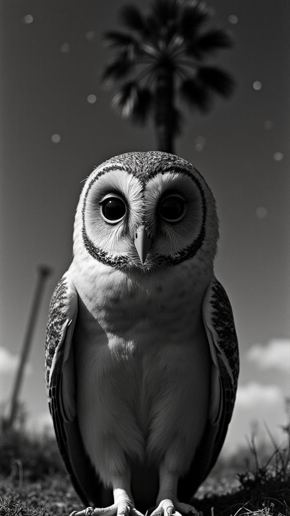 art by Marianne Breslauer and Nina Leen and August Sander , photograph, stylized, overhead angle of a Angelic Apocalyptic Australian Owlet Nightjar
