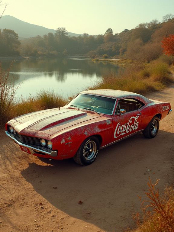 by Bert Stern and Zhang Jingna , photograph, majestic, cinematic shot of a Secret Visual Sudanese Muscle car