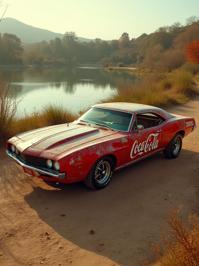by Bert Stern and Zhang Jingna , photograph, majestic, cinematic shot of a Secret Visual Sudanese Muscle car