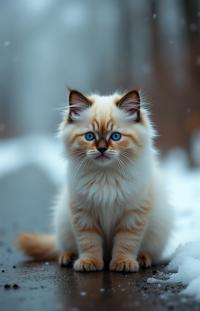photograph, concept art, highly detailed, shoulder level shot of a Himalayan Kitten of Justification looking like a Plate
