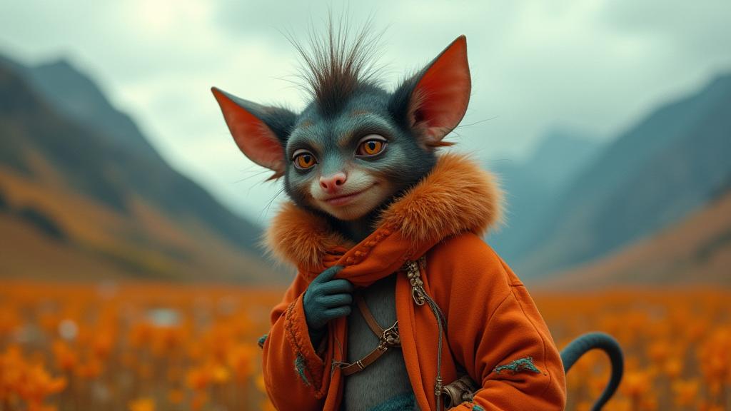 photograph, stylized, ground level shot of a good looking Loving buxom European Female Gremlin , she as Song Dynasty Princess