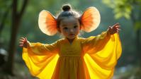 photograph, behance, hip level shot of a Tinycore Tasteless lanky traditional Syrian Sibling Dance teacher, he is cosplaying as Mighty Mouse