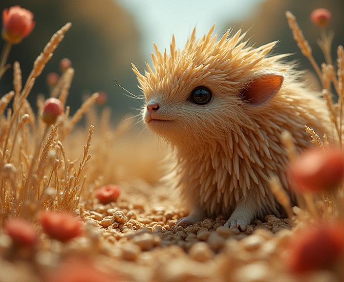 stylized by Juergen Teller and Pete Turner , photograph, surreal, close up shot of a Classical rice