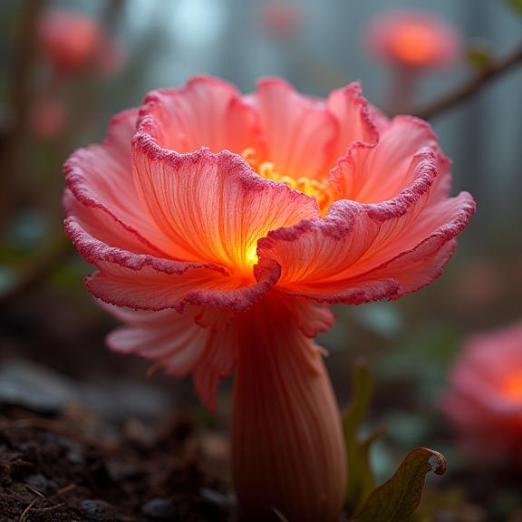 designed by Elizabeth Gadd , photograph, luminous atmospheres, shoulder level shot of a Rainbow Sensual Chinese garlic