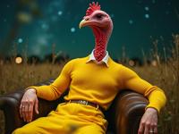 stylized by Helmut Newton and Zhang Jingna , photograph, elegant, zoomed out of an athletic Macanese Turkey of Humanity Warlord
