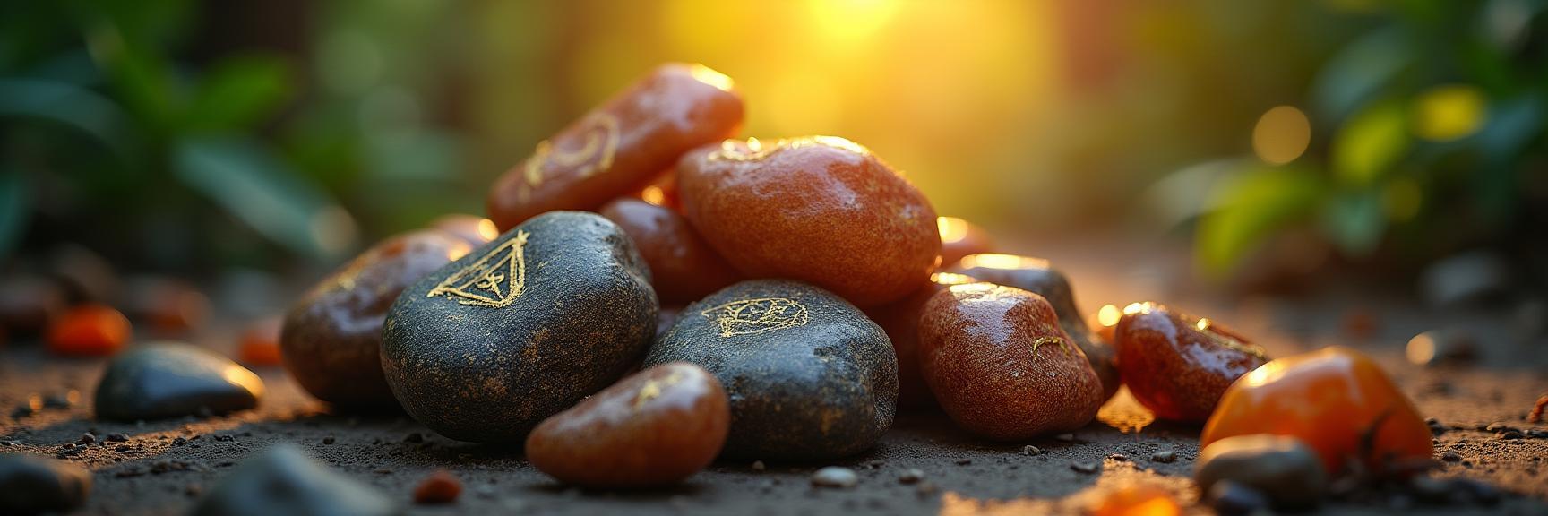 photograph, appealing, close up shot of a Rich Exotic South American Rune stones , it is made from Star cluster