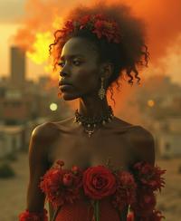 by Carrie Mae Weems , photograph, surreal, Portrait of a Burning Ornate Like a virgin