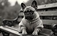 art by Geof Kern and Fritz Henle , photograph, hyper detailed, professionally shot of a Tough Respected small traditional Korean Bulldog Puppy Shadowmage