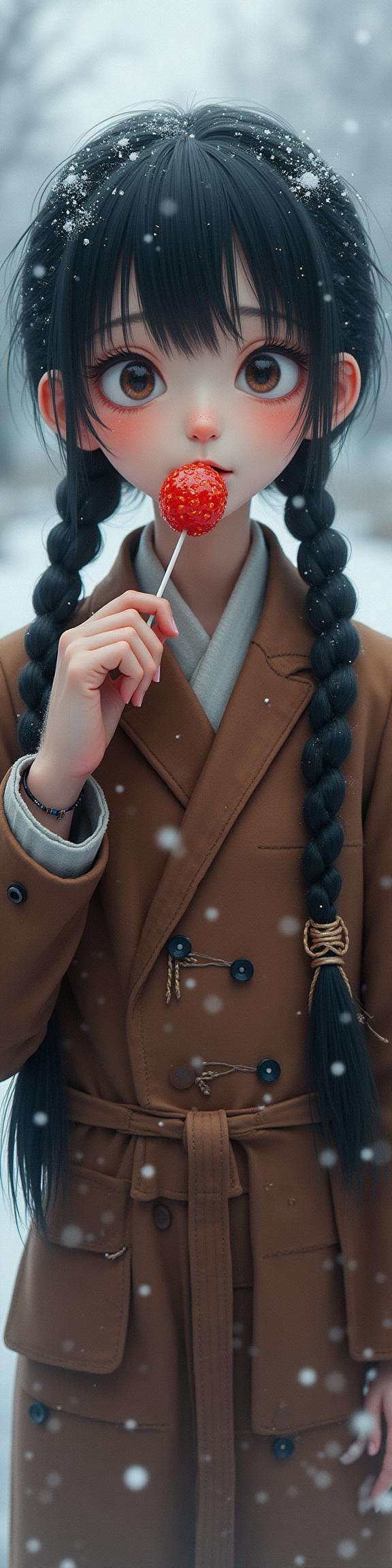 by Natalia Rak , photograph, Proud, long shot of a Anime Chill slender Reiwa Era Parent Silk weaver