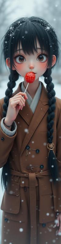 by Natalia Rak , photograph, Proud, long shot of a Anime Chill slender Reiwa Era Parent Silk weaver