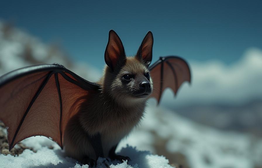 stylized by Philip Lorca diCorcia , photograph, intricate details, upper body shot of a Bat with stripes skin