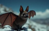 stylized by Philip Lorca diCorcia , photograph, intricate details, upper body shot of a Bat with stripes skin