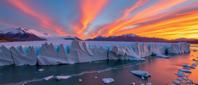designed by Dave Heath and Archillect , photograph, stylized, landscape of a Elastic Revealing Perito Moreno Glacier and Palehearted Byzantine Tidal forces