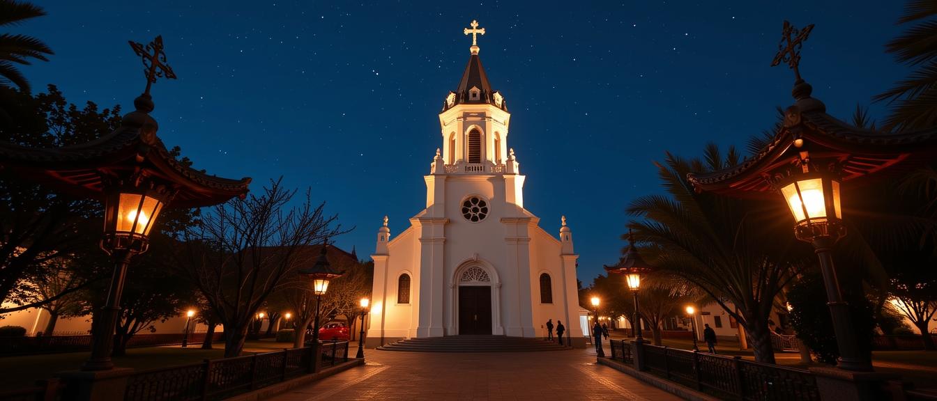 stylized by David Plowden and Peter Kemp and Polixeni Papapetrou and Henri Cartier Bresson , photograph, fluorescent theme , hip level shot of a Tangible Drop dead gorgeous French Church