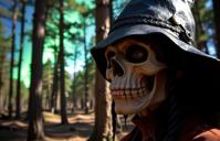 photograph, dark black theme , extreme close up shot of a Mannerism Art Distinctive Witchcrafter Edel , at Familiar roots