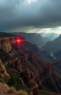 designed by Michal Karcz and Bill Henson and Alex Prager and David Yarrow , photograph, Rule of Thirds, landscape of a Glowing Hills of the Luminous Spirits from inside of a Grand Canyon