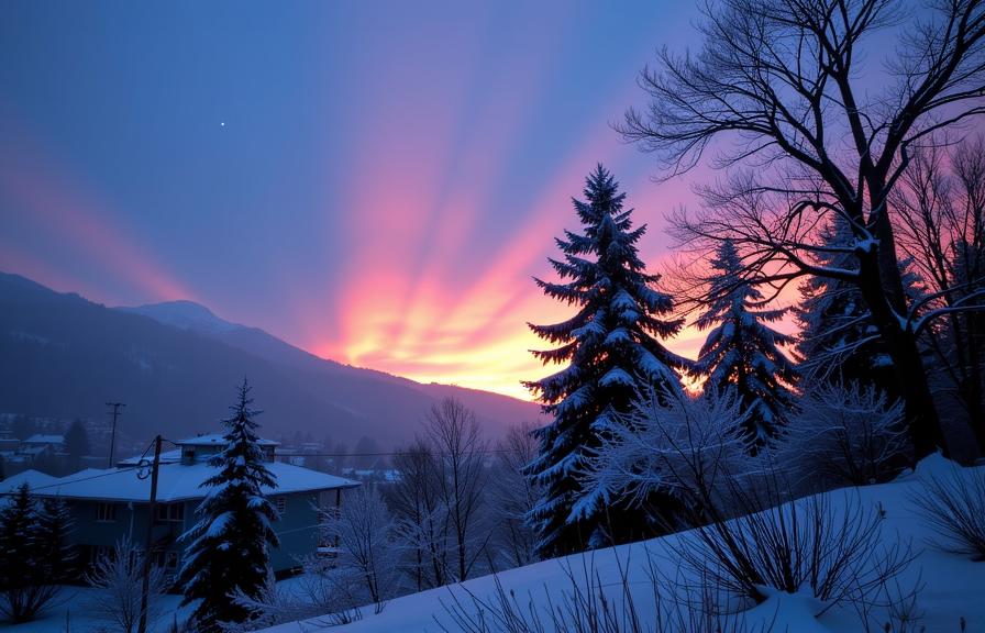 photograph, Rainbow theme , wide shot of a Retrofuturism Heartwarming Swiss Lyra constellation , it is covered in Ice