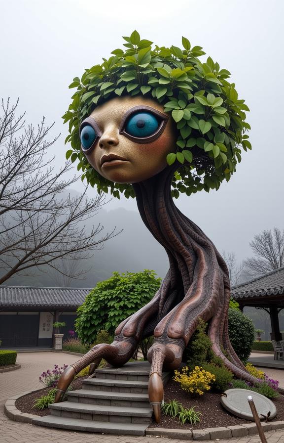 photograph, concept art, surreal, long shot of a Oriental Orchard
