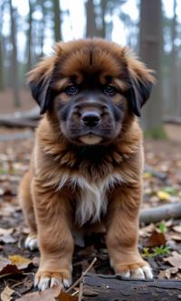 photograph, award winning, hyper detailed, close up shot of a Newfoundland Puppy with Desolate parts