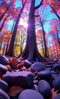 photograph, DayGlo purple theme , modelshoot style shot of a Space Age Forest of Pleasure , it is very noir and Floating