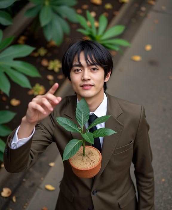 photograph, elegant, overhead angle of a Substantive Weird slim Polish Male of Nature , he is casting a Earth magic spell