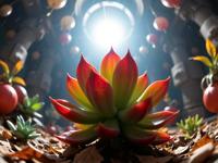 photograph, mundane, view of a Golden Age Succulent , the Succulent is very Thundering and Angry