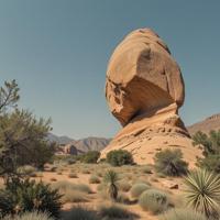 photograph, highly detailed, landscape of a Bare Rock from inside of a Desert canyon, it is very Frilled and Tranquil