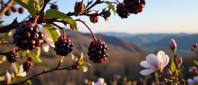 photograph, Acid colors theme , hyper detailed, aerial shot of a Calming Insecure Victorian blackberries