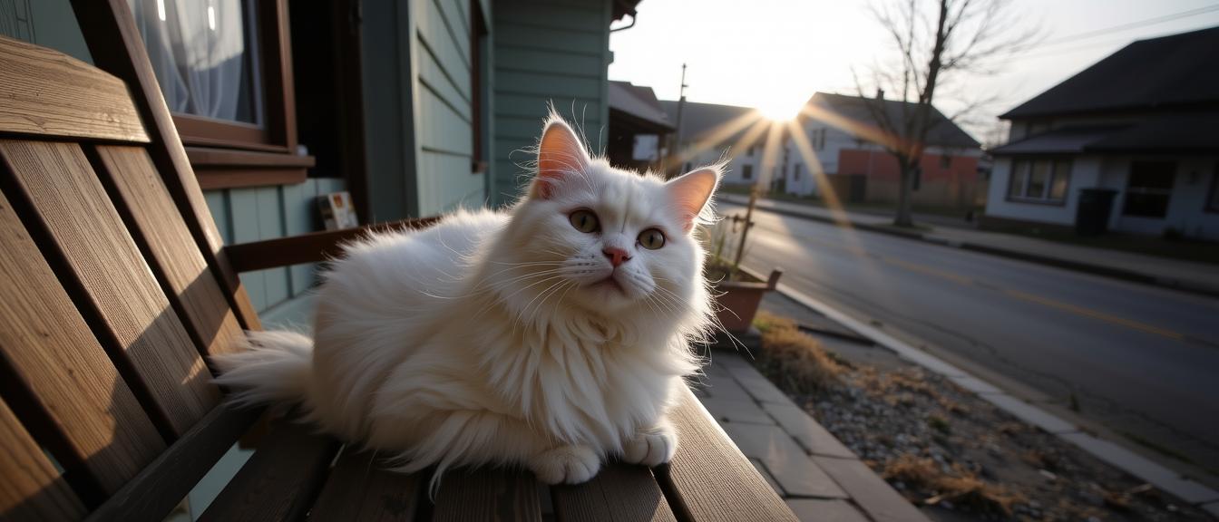 by Miles Aldridge , photograph, elegant, top down view of a Himalayan Cat