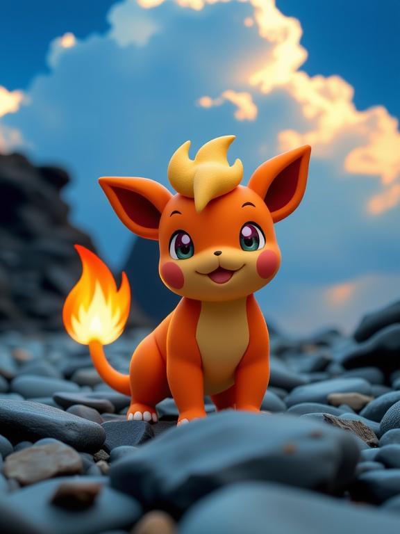 art by Jack Hughes , photograph, best quality, medium wide shot of a pokemon style Chimchar with Amber details
