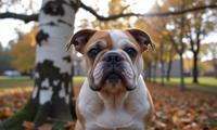 designed by Miss Aniela and Herbert List and Oleg Oprisco , photograph, majestic, extreme wide shot of a Cool Mesmerizing Bulldog Puppy