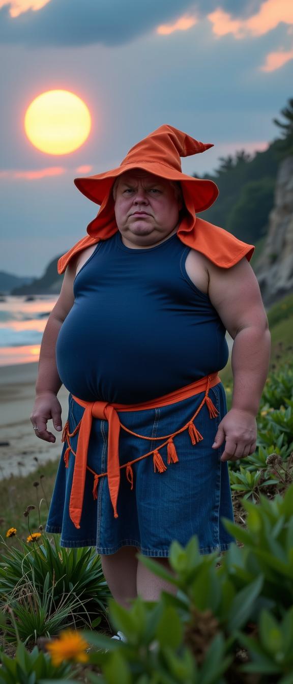 photograph, concept art, establishing shot of a plump traditional Sami Wizard Professor Oak , Professor Oak is very Repulsive and Impressive