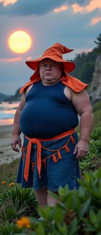 photograph, concept art, establishing shot of a plump traditional Sami Wizard Professor Oak , Professor Oak is very Repulsive and Impressive