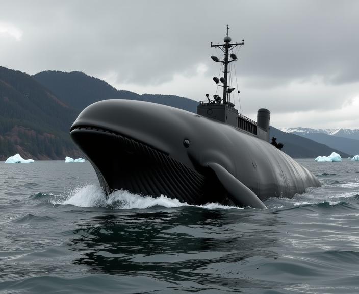 photograph, majestic, full body shot of a Black mouthed Biomorphic Digital Age Icebreaker , it is smooth
