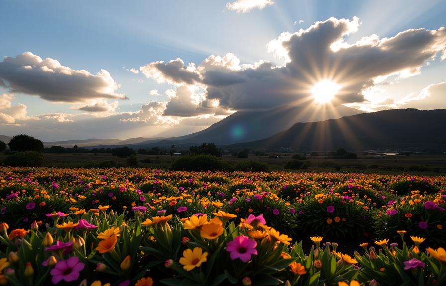 photograph, Rule of Thirds, landscape of a Young Heavenly Bern and S Samoan Lava fields, dense flowers and nature